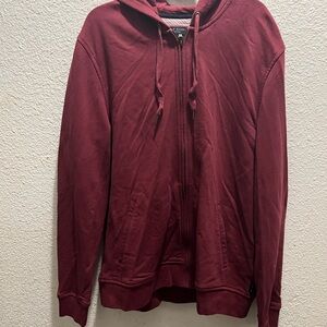 Ted Baker Men's Burgundy Zip-Up Hoodie